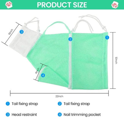 Cat Grooming Shower Bag Mesh Adjustable Multipurpose Pet Restraint Bag Prevent Scratching For Bathing Nail Trimming Anti-scratch